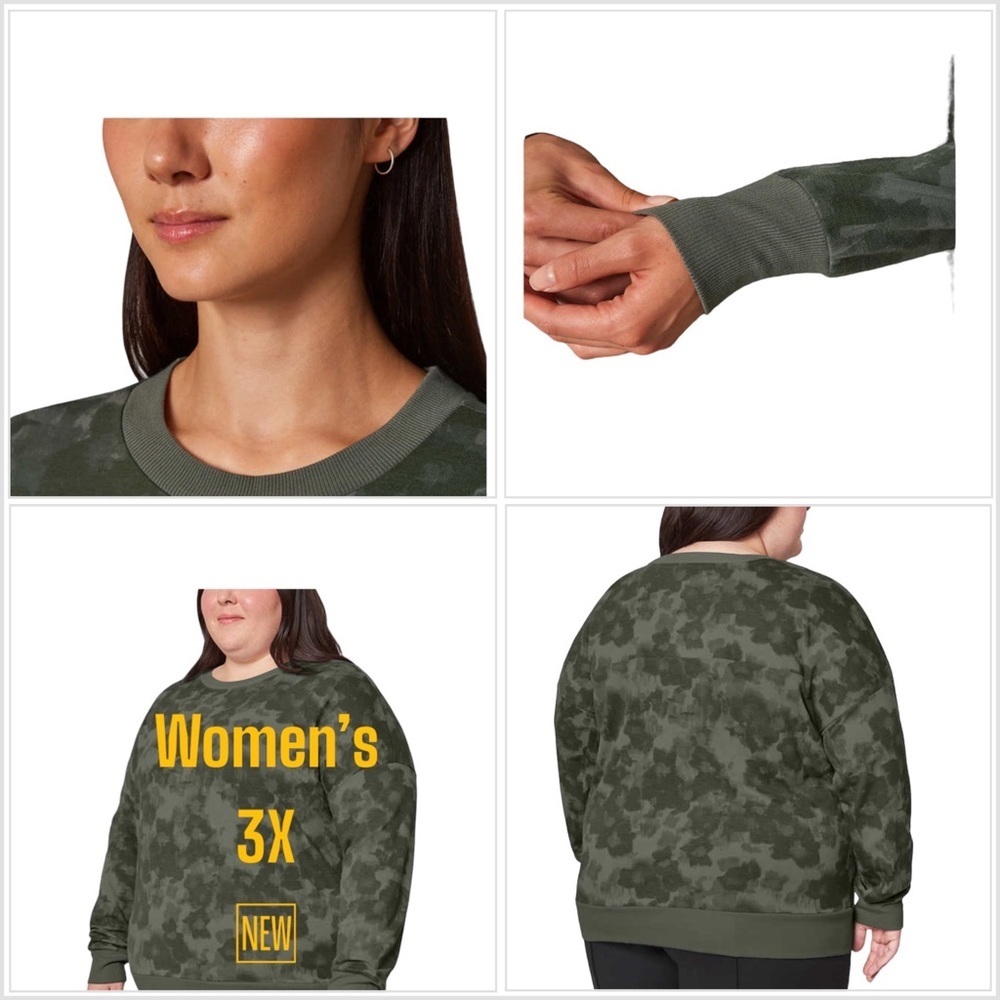 Ladies Mondetta 3X Crewneck Pullover Shirt Active Top Lightweight Long Sleeve